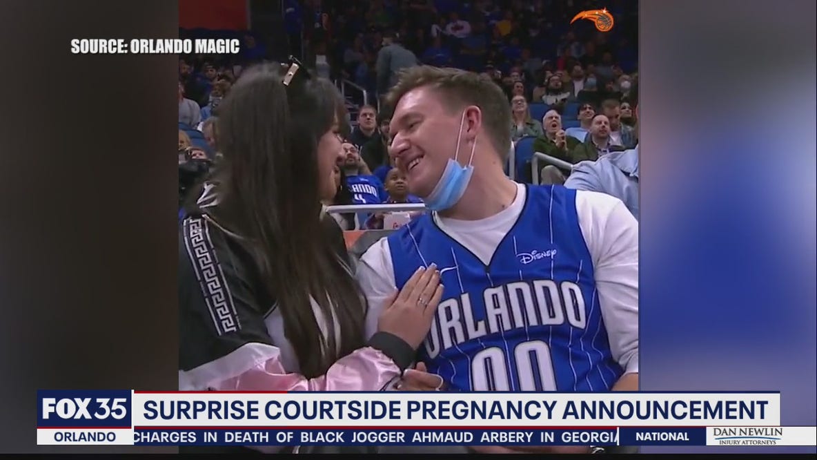 Surprise courtside pregnancy announcement at Orlando Magic game